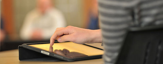 Law Student Using iPad